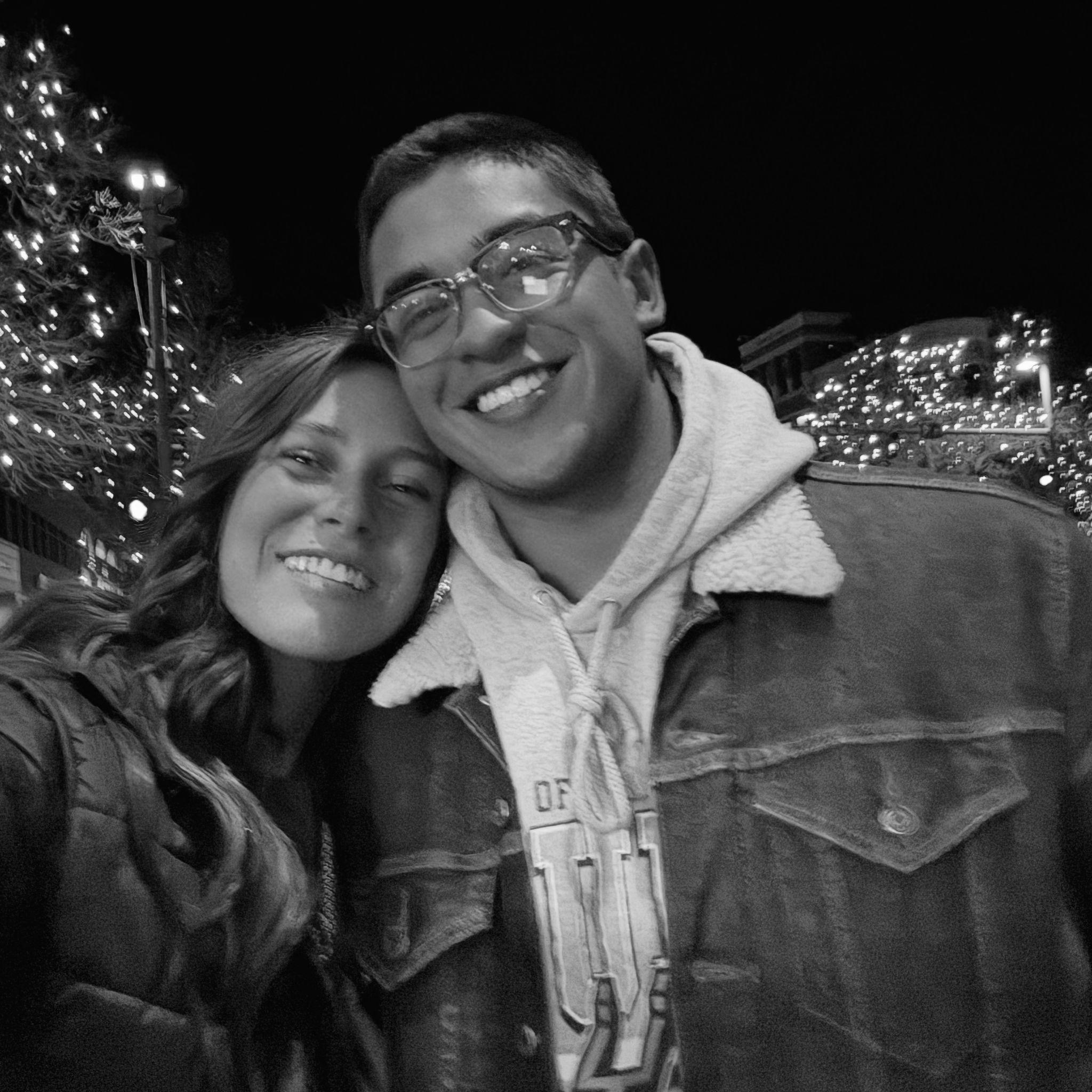Date night walking around Old Town Fort Collins under the lights