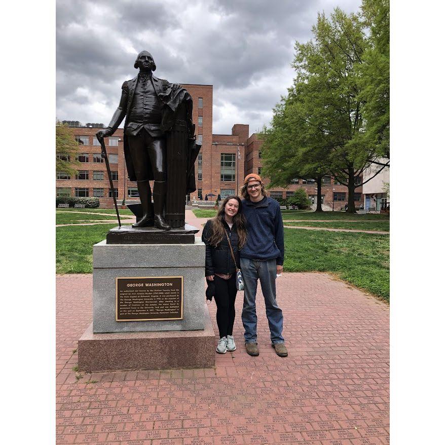 Picture on George Washington University's campus - where we both got our Master's degrees!