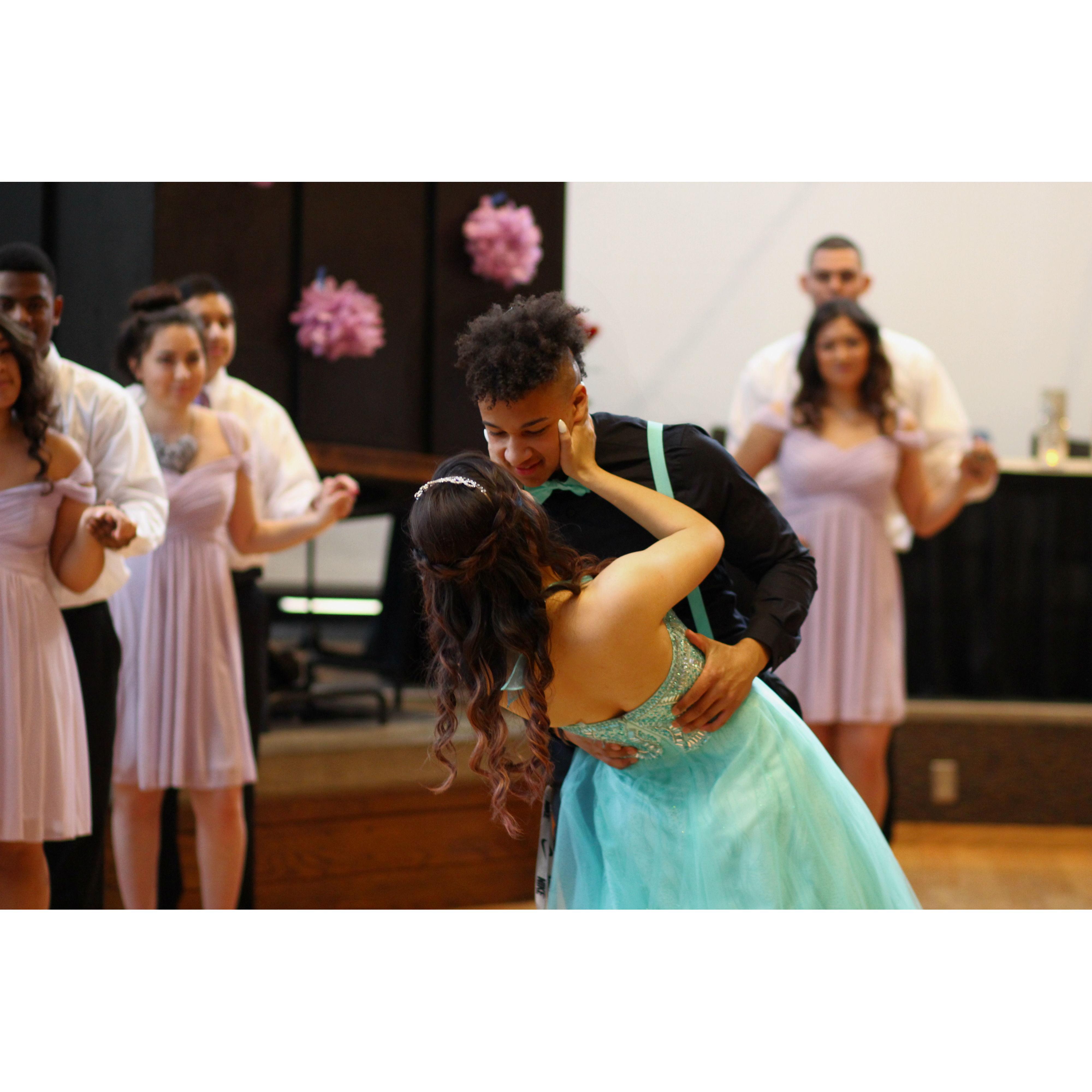 Dancing at Crystal's 18th birthday