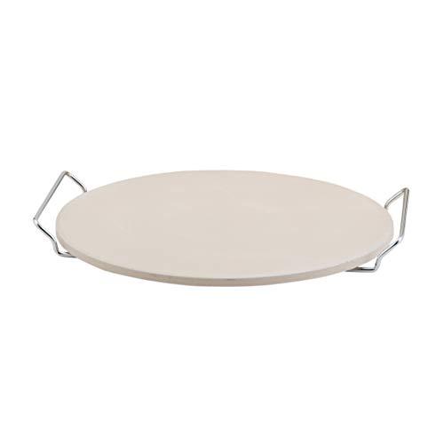HIC’s Pizza Baking Stone with Serving Rack, Natural Ceramic Stoneware, 13-Inches Diameter
