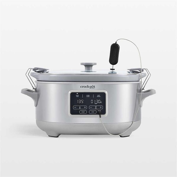 Crock-Pot Programmable 7-Qt. Cook & Carry Slow Cooker with Sous Vide in Stainless Steel