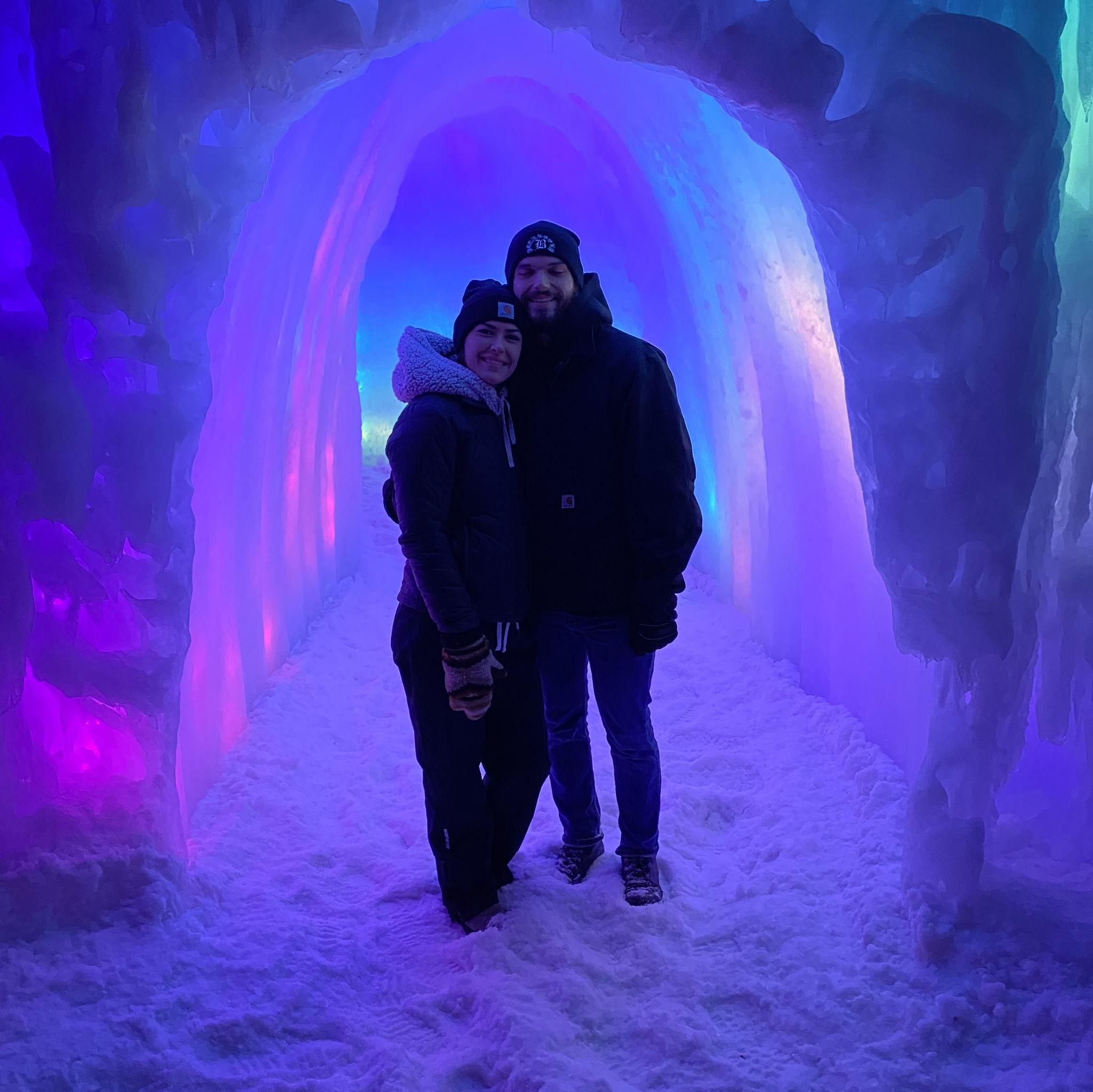 Ice Castle in Long Lake, MN. 2022. Sierra's first instance of locking her keys in her car (many more to come)