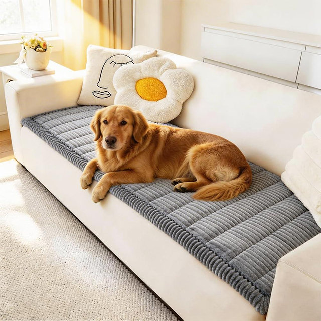 Awjcsv Couch Cover for Dogs Washable, Fuzzy Pet Couch Covers for 3 Cushion Sofa Pet Friendly, Non Slip Sofa Cover (Blue-Grey, 27.6" X 82.7"/70 X 210cm)