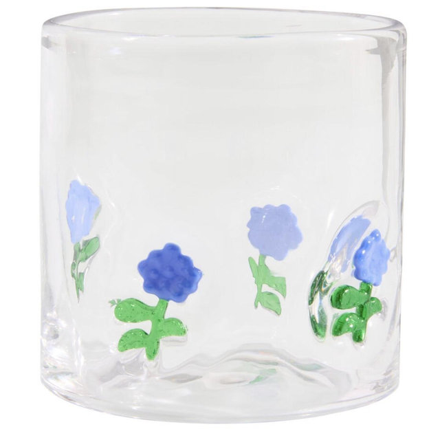 Hydrangea Charm Inlay Double Old Fashioned Glass - World Market