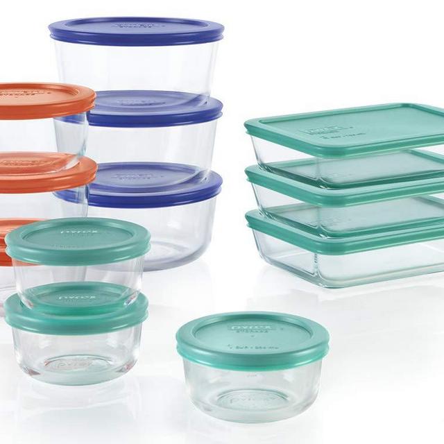 Pyrex Simply Store Meal Prep Glass Food Storage Containers (24-Piece Set, BPA Free Lids, Oven Safe)