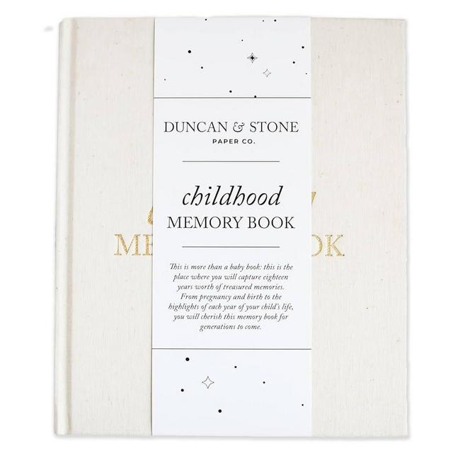 Childhood Memory Book - Elegant Memory Book For Kids Till Age 18 W/Guided Prompts, Space for Photos & More - Childhood Memory Journal (175 Pages, Cream)