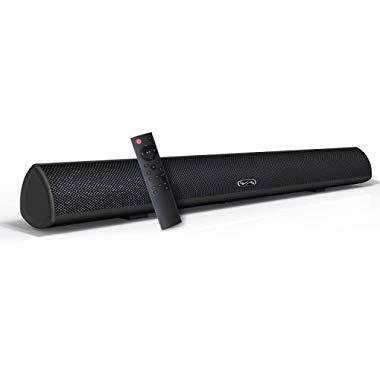 Sound Bar, BYL Soundbar for TV, Wired & Wireless Bluetooth 5.0 Speaker, Home Theater Surround Sound System (28 Inch, Infrad Remote Control, DSP, Bass Adjustable)