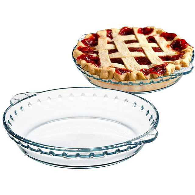 Glass Pie Plate Small Pie Dish Small Pie Pan for Baking Glass Pie Dish for Baking, 7-1/2 Inch 2pack