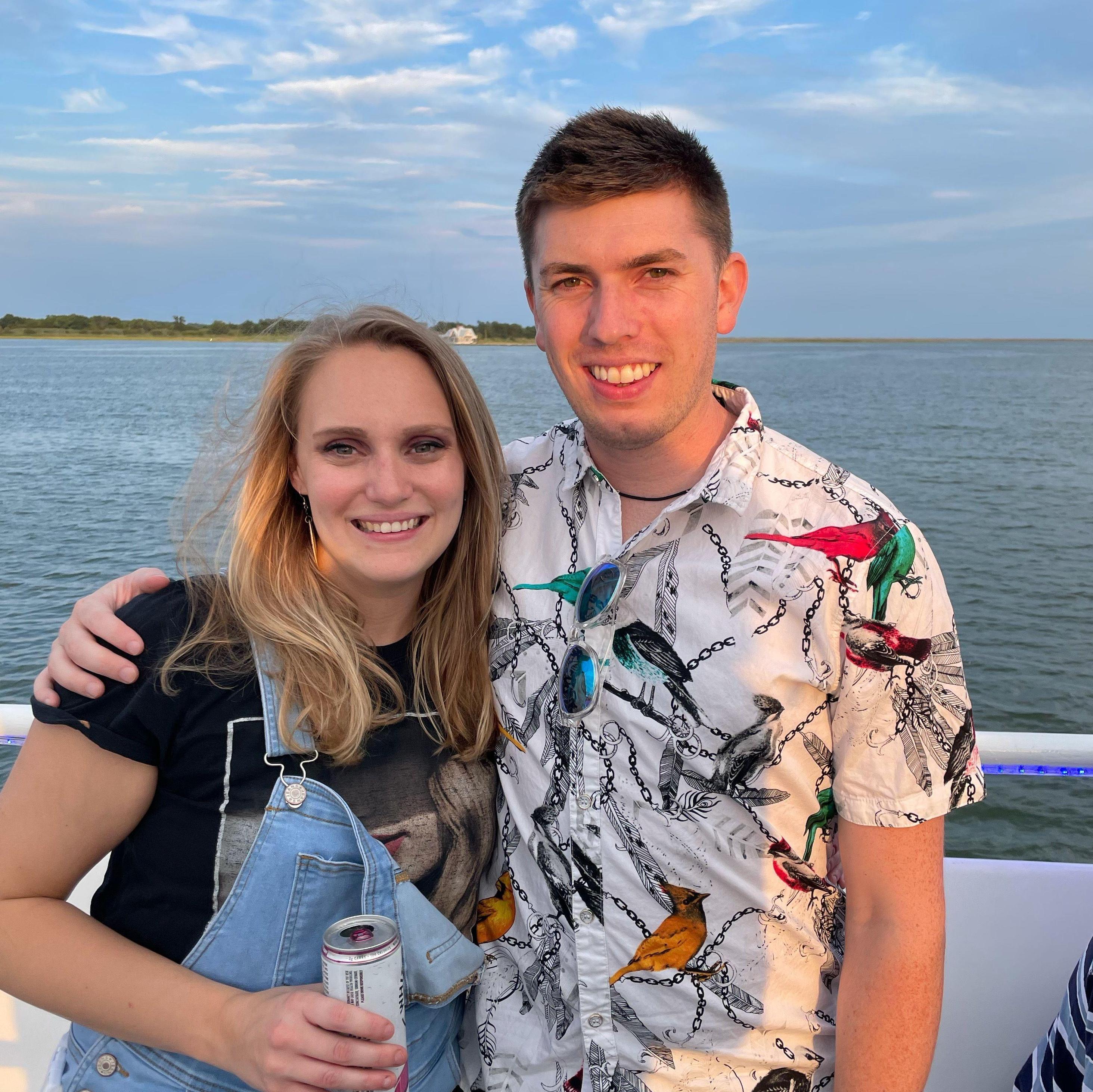 Two of the Emily and Robby's favorite activities - eating crab and being on the water | August 2021