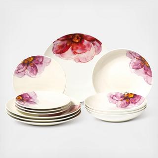 Rose Garden 12-Piece Dinnerware Set, Service for 4