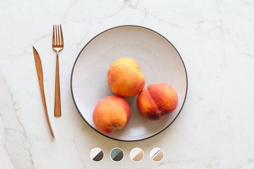 Jono Pandolfi 10.5" Coupe Entree Plate, Toasted Clay w/ White Glaze