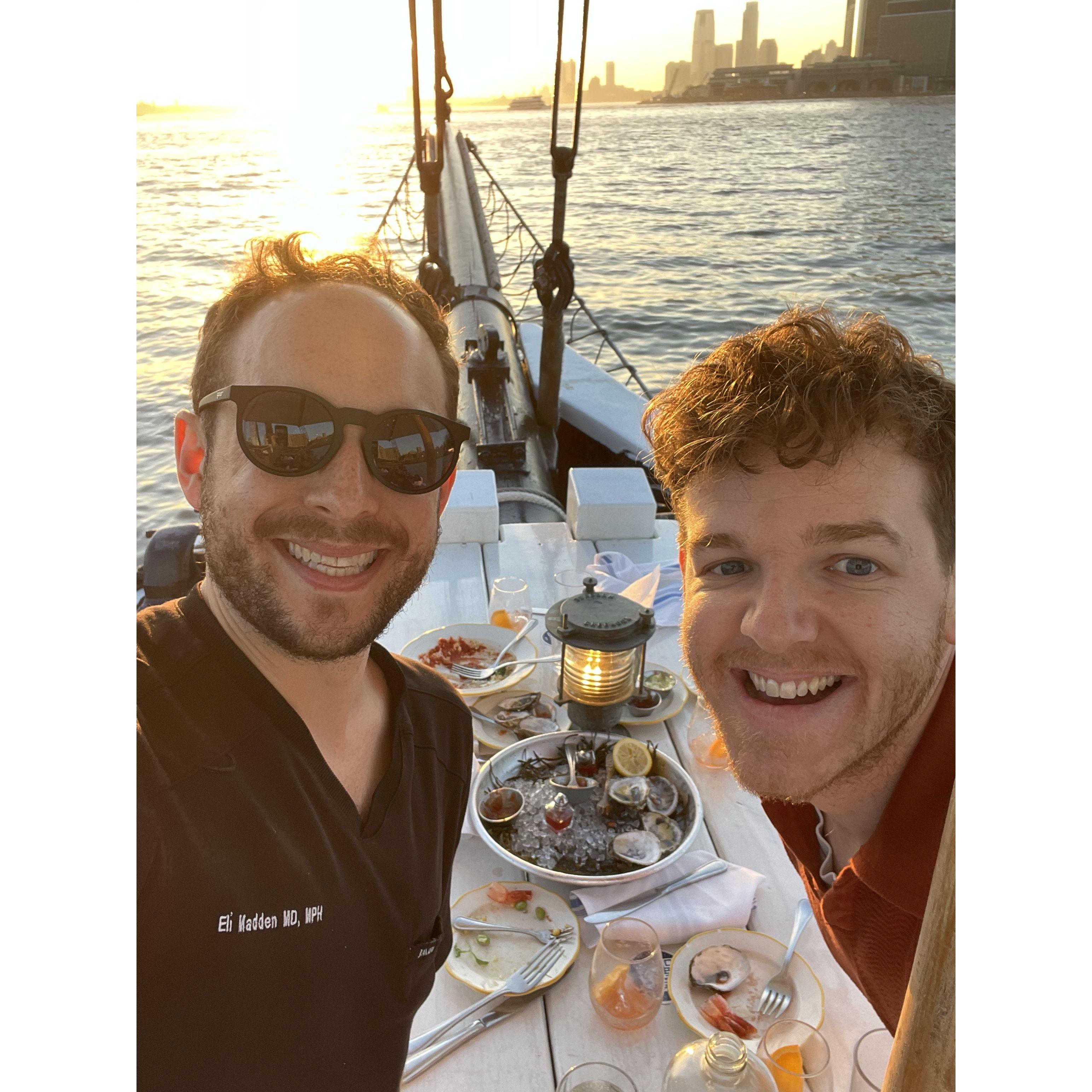 May 2024 - Brooklyn, NY - You know sometimes it's just an oysters at sunset after work night.