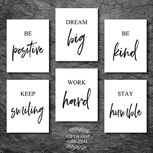Inspirational Wall Art Motivational Wall Art Quotes Wall Décor Wall Art for Living room Bedroom and Office Art (Set of 6, 8X10in, Unframed)