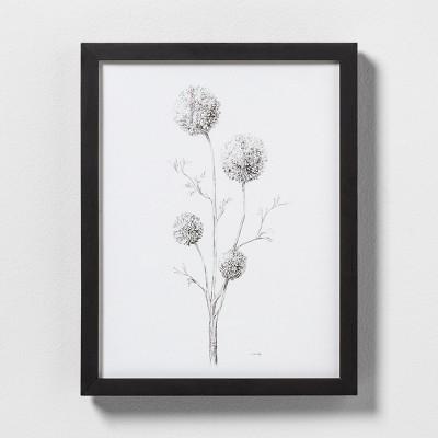 Flowering Branch Wall Art with Frame - Magnolia