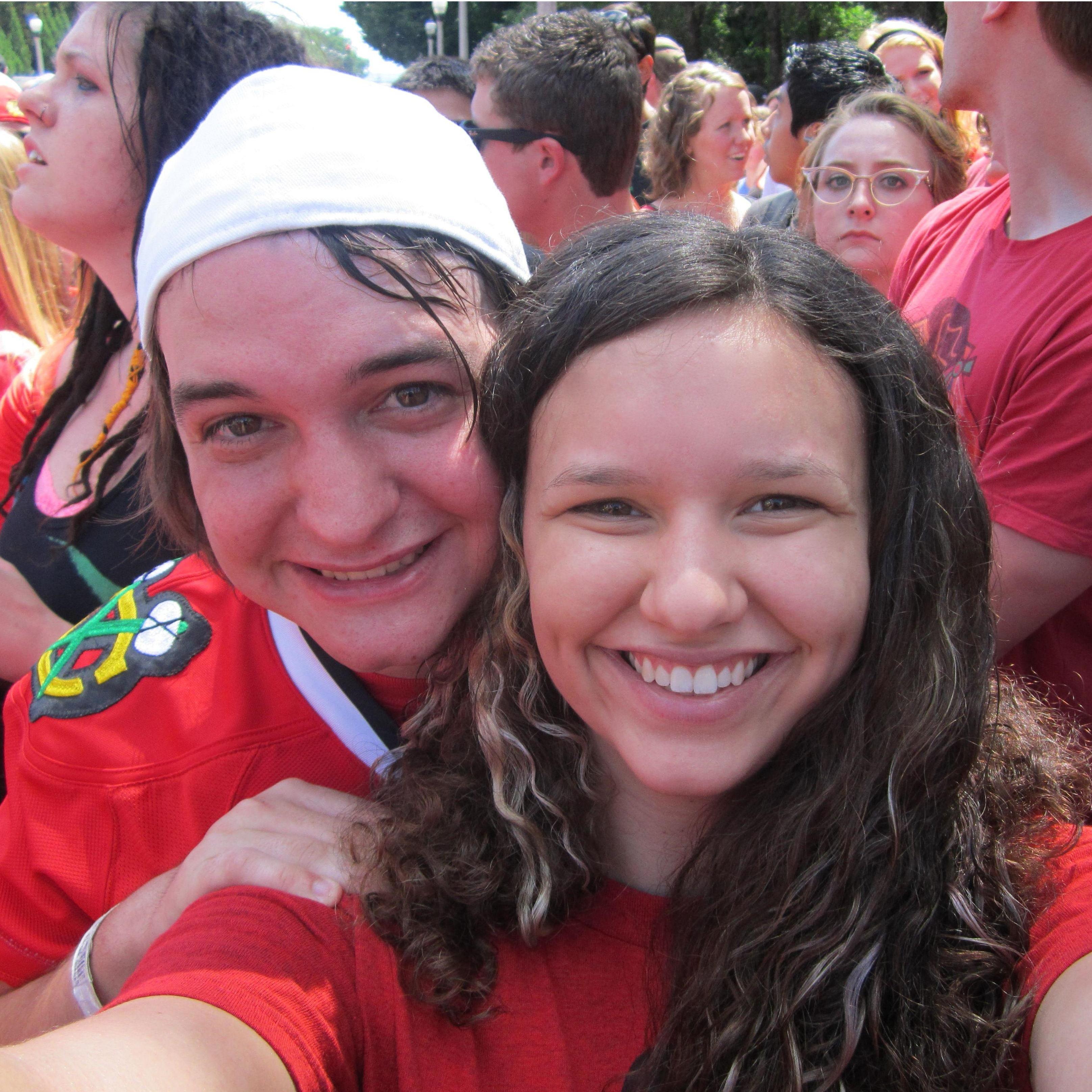 At the Blackhawks Stanley Cup Parade 2013
