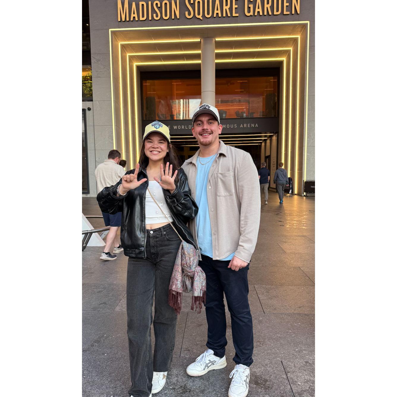 Knicks fan and Lakers fan, sorry for the hat baby.