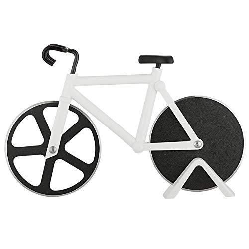 Glow Castle Originality Bike Shape Stainless Steel Pizza Knife Pancake Knife Pizza Wheel Knife Cutting Knife Baking Tools (White)