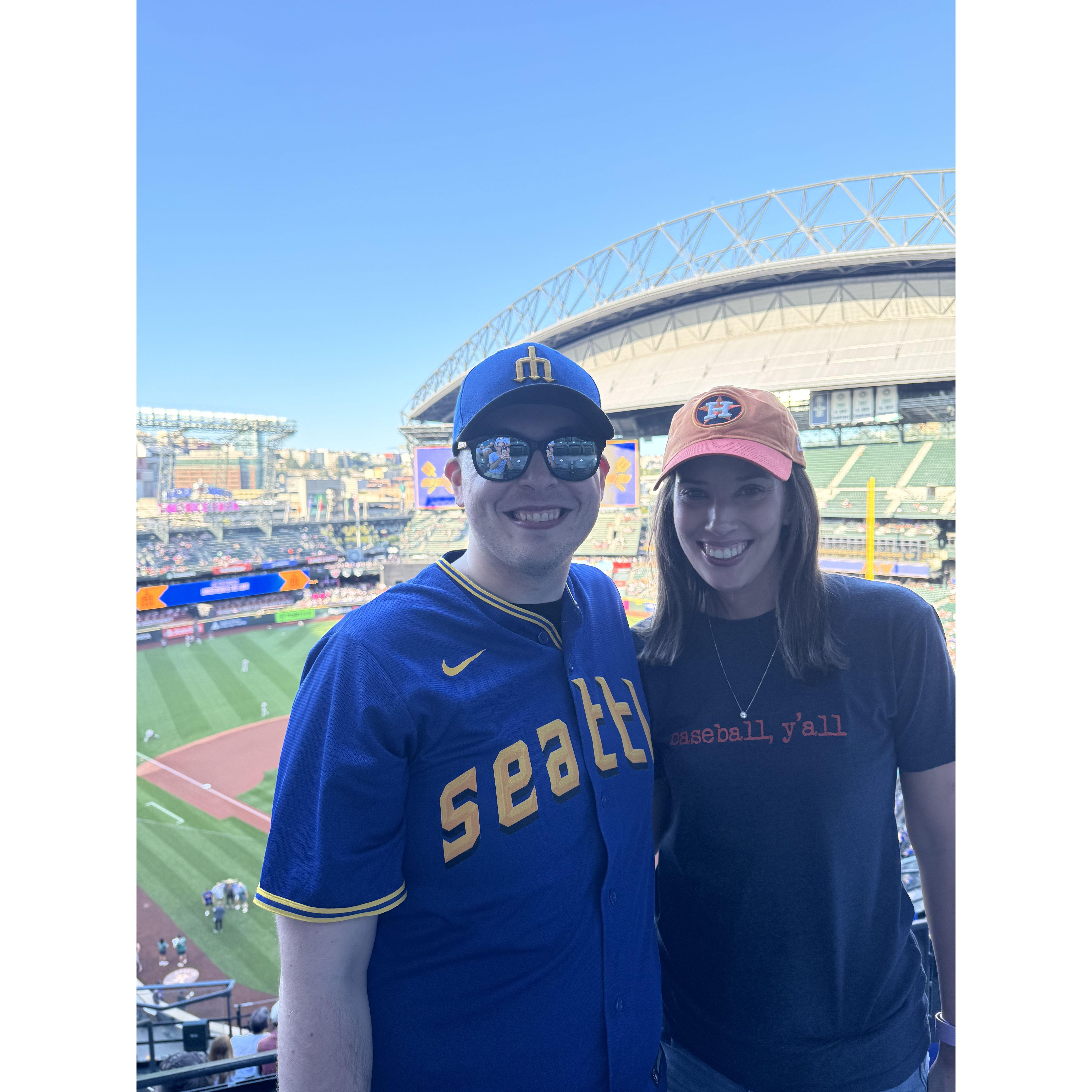 We love baseball #goastros #gomarinerssaysbrandon