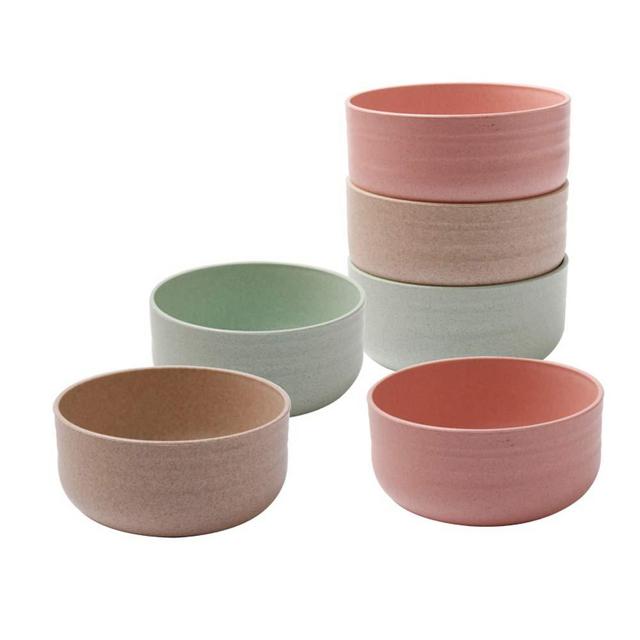 Microwave Safe Bowls Set 13oz - 6 Wheat Straw Bowls Stylish Small Bowls Strong and Unbreakable for Dinner Rice Dessert Snacks Noodles Cereal and More Microwave Freezer and Dishwasher Safe