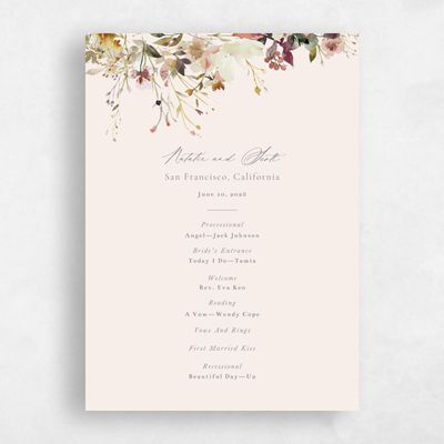 Beige Boho Wedding Program - Ciliegio