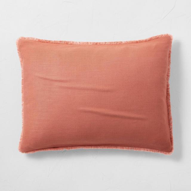 Standard Heavyweight Linen Blend Comforter Sham Terracotta - Casaluna™
