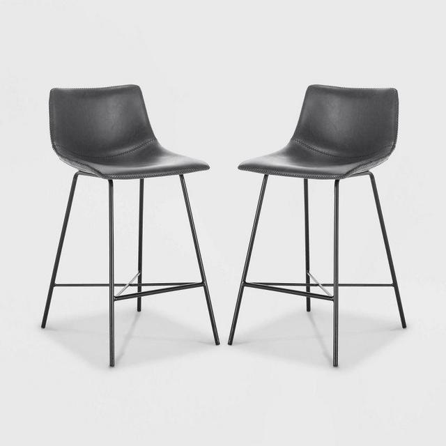 Set of 2 24" Phillip Counter Height Barstools - Poly & Bark