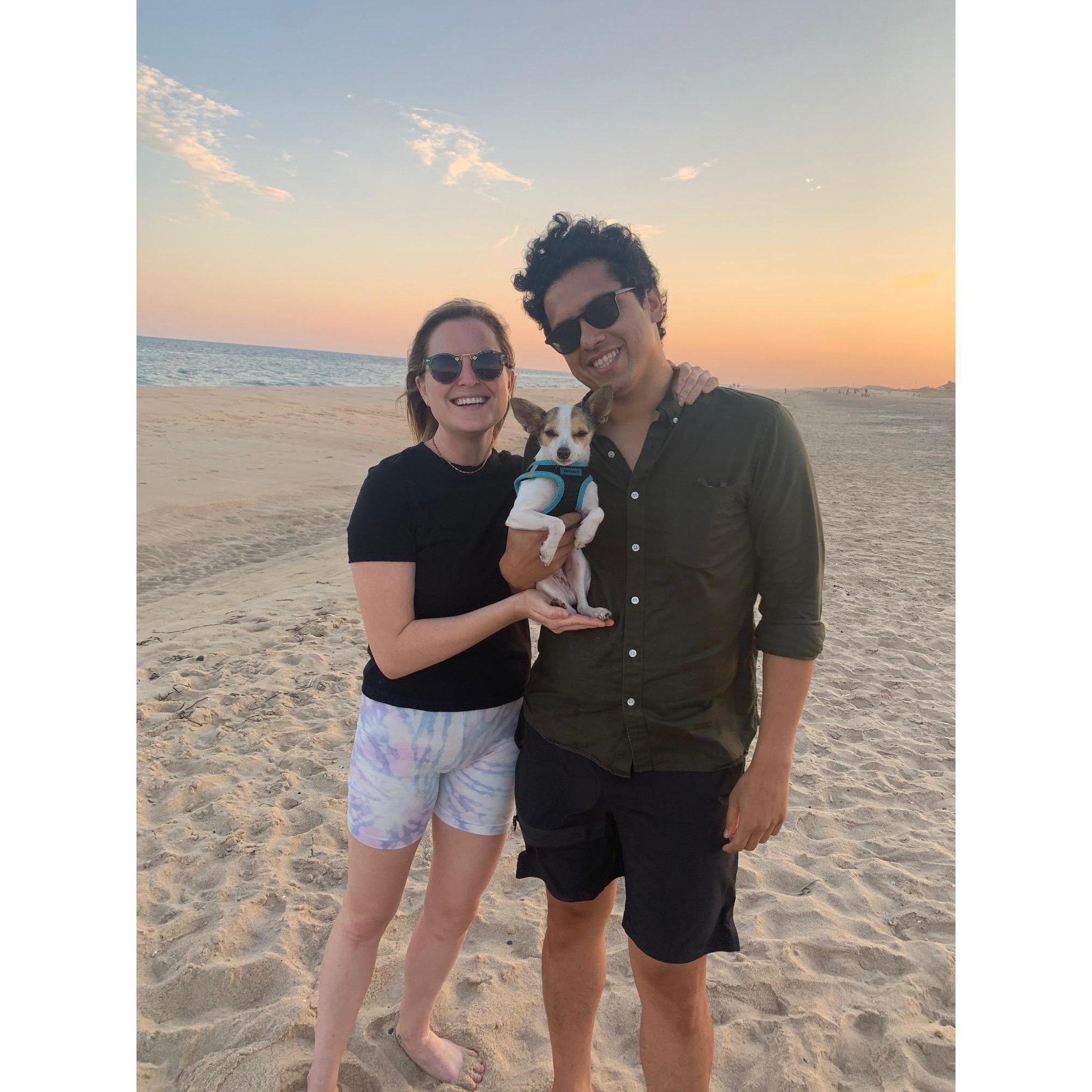 Sunset on Amagansett Beach with Joey!