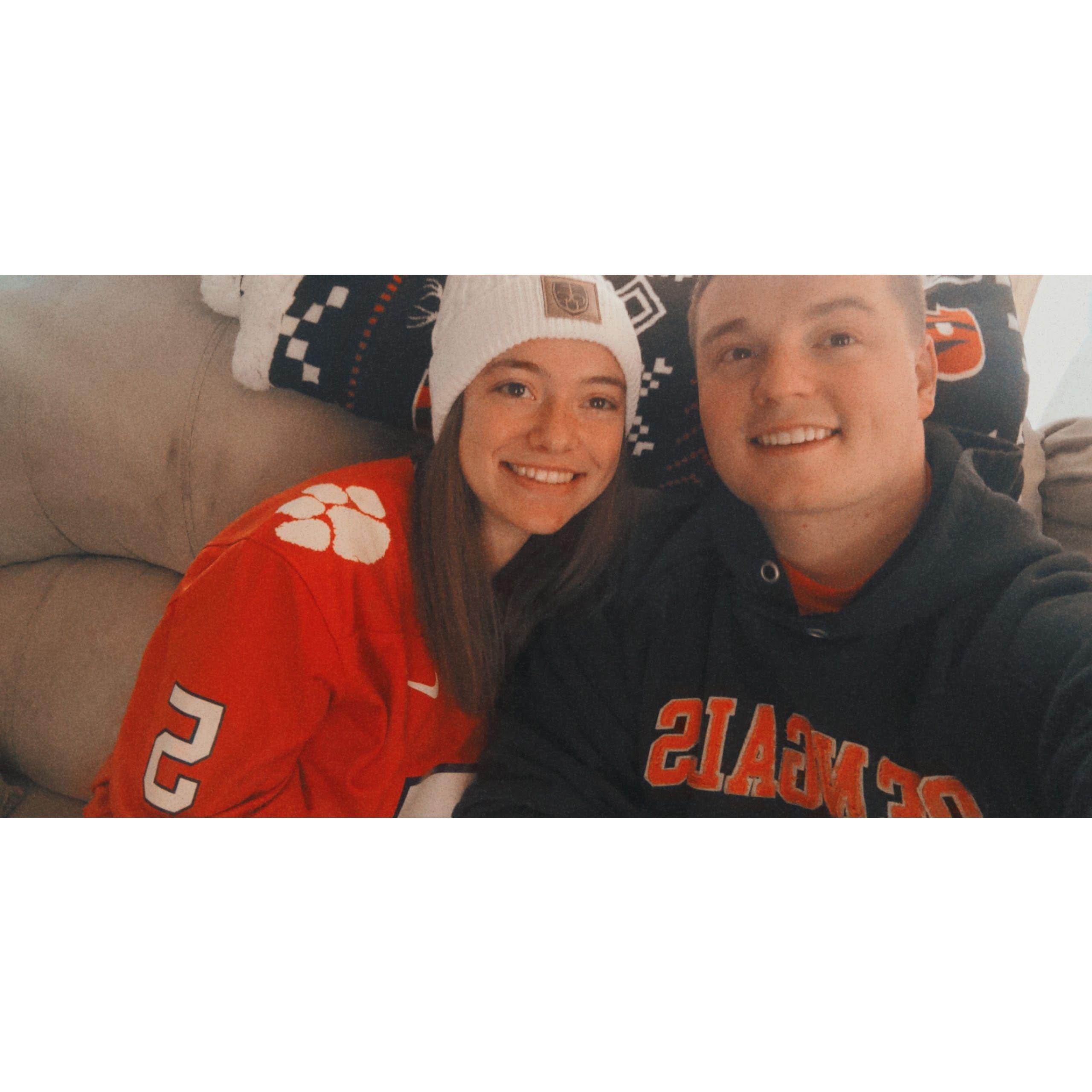 Our weekly Bengals watch party. This day was really cold!