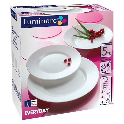 Luminarc Everyday 12pc Dinnerware Set White