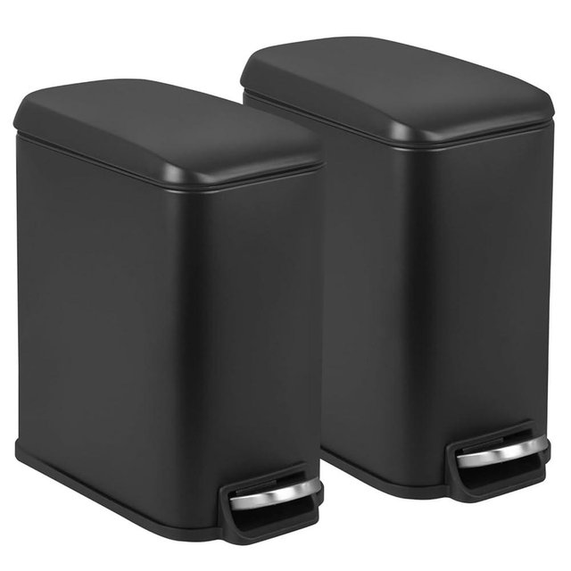 Bigacc 1.3 Gallon Small Kitchen Trash Can, Stainless Steel, Removable Plastic Inner Bucket, Foot Pedal, for Bathroom,(2 Set)