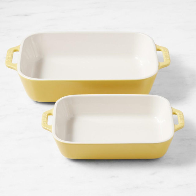 Staub Rectangular Bakers, Set of 2, Citron