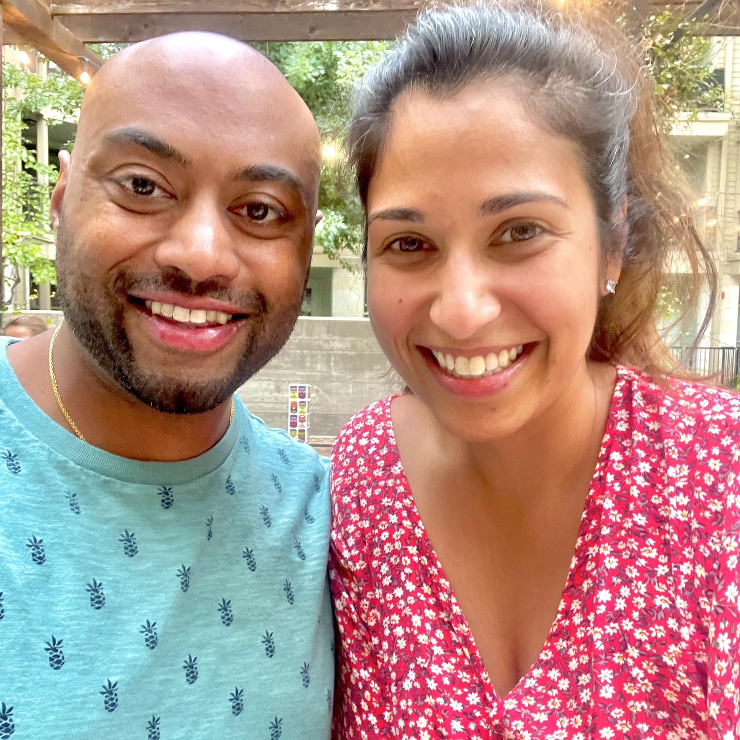 2nd date. Our first photo. We made home-made pizza from Trader Joes. Who doesn't love TJs??