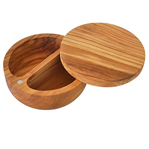 Naturally Med Olive Wood Salt Keeper / Salt and Pepper Keeper