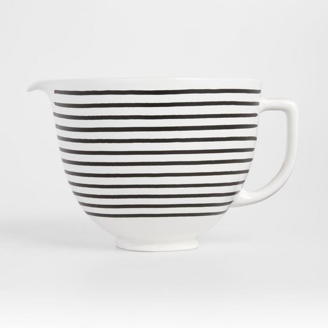 KitchenAid ® 5-Quart Black-and-White Striped Ceramic Bowl