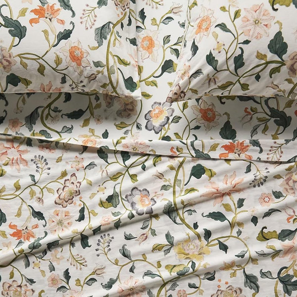 Organic Cotton Percale Printed Sheet Set