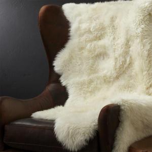 Ivory Sheepskin Throw/Rug 42"x72"
