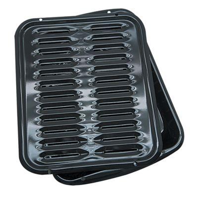 Range Kleen® Heavy-Duty Porcelain Full Size Broiler Pans in Black