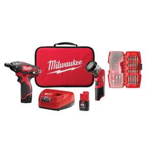 Milwaukee M12 12V Cordless Screwdriver/LED Worklight Kit