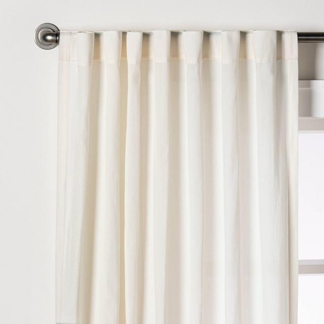 95" Lace Insert Curtain Panel Sour Cream - Hearth & Hand™ with Magnolia