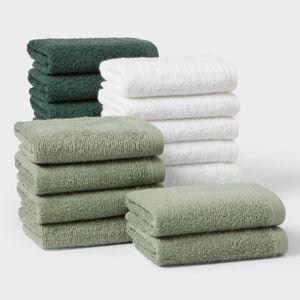 Green 18pk Everyday Washcloths - Room Essentials™