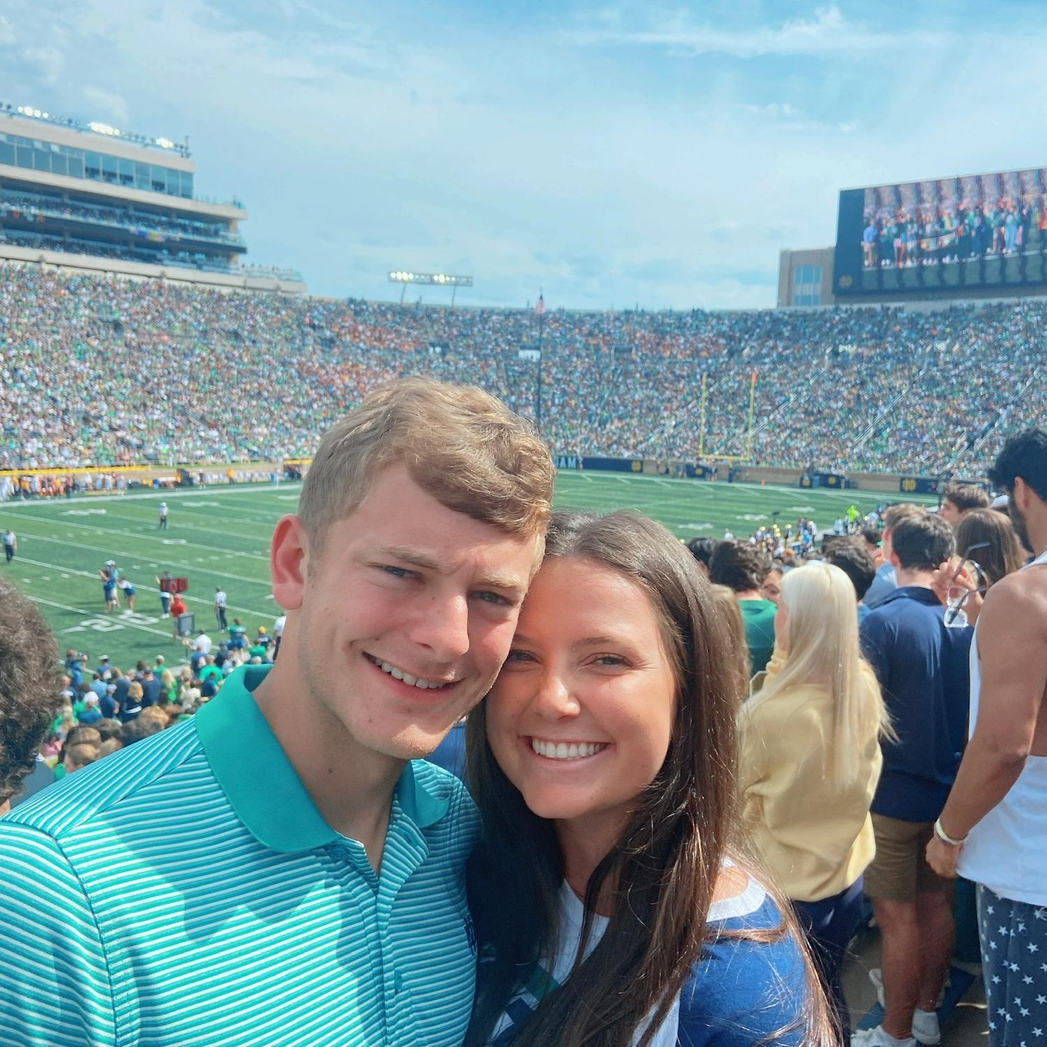 With long distance, there were lots of visits to Notre Dame and Samford