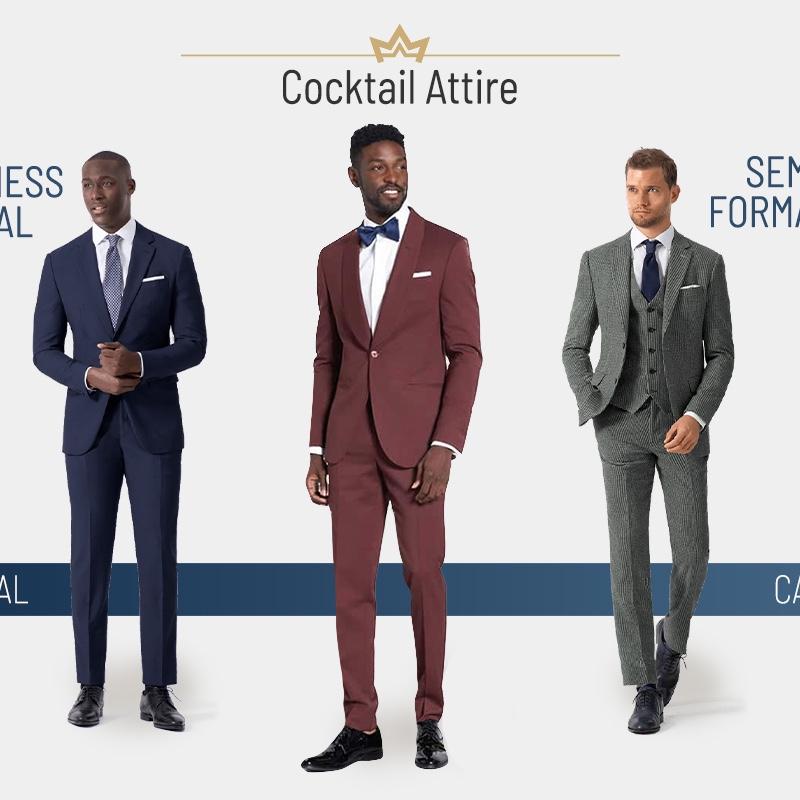 Welcome party example attire for men.