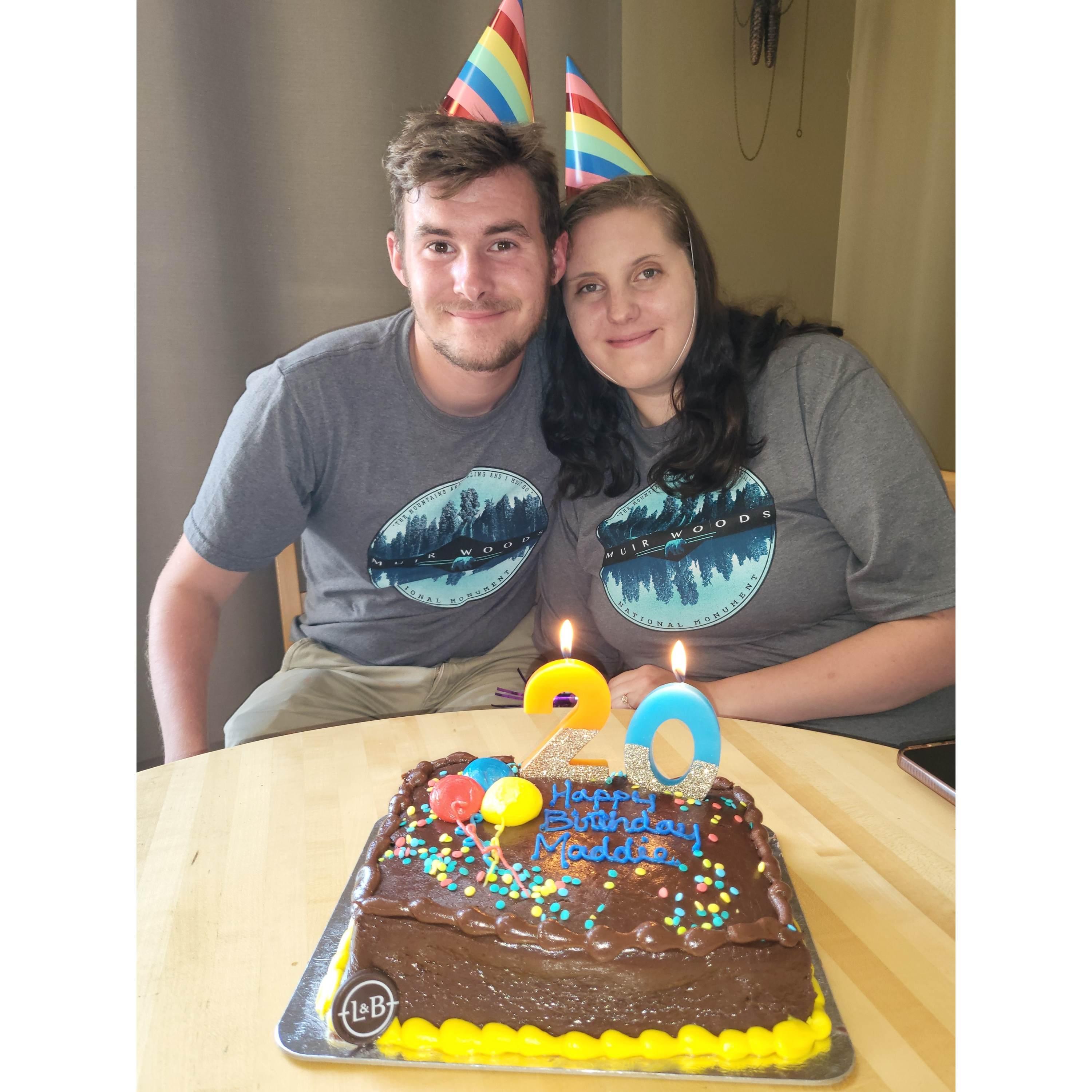 Maddie's final 20th birthday celebration at Keaton's