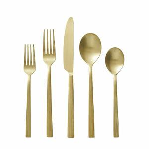 Better Homes & Gardens River 20-Piece Gold Stainless Steel Flatware Set with Handles