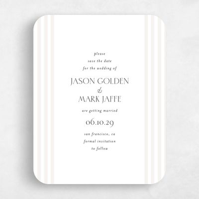 White Rounded Wedding Save the Date - Reinette Classic