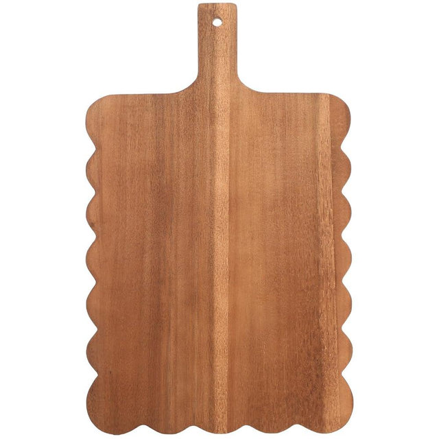 Novabright Scalloped Shaped Wood Cutting Board Wooden Serving Tray Farmhouse Kitchen Decoration for Holiday Party Accessories Table Home Shelf Dining Room Gifts