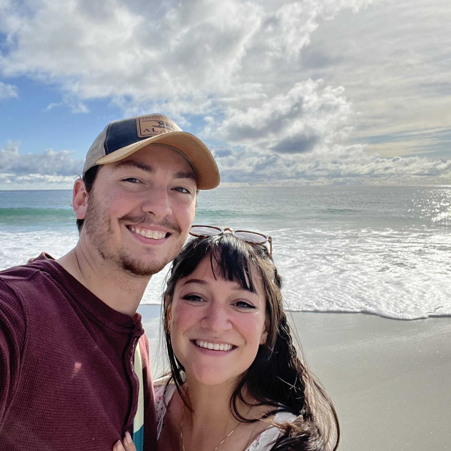 Beach walk after the proposal.
