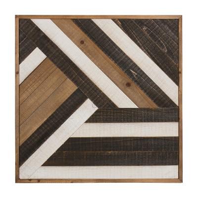 Kate & Laurel 24"x24" Ballez Shiplap Wood Plank Wall Sign Panels Wood