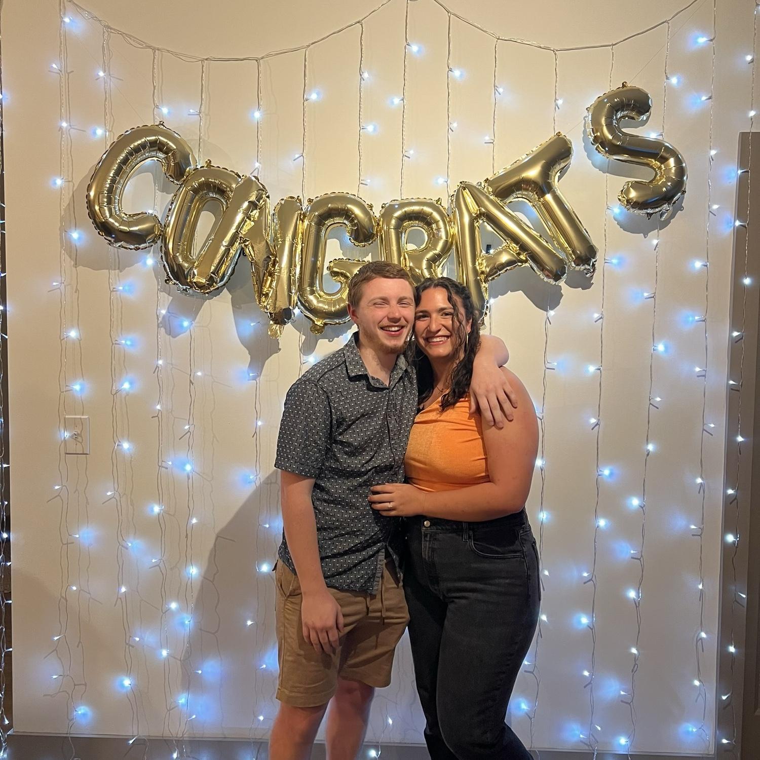 Our friends threw us a surprise engagement party