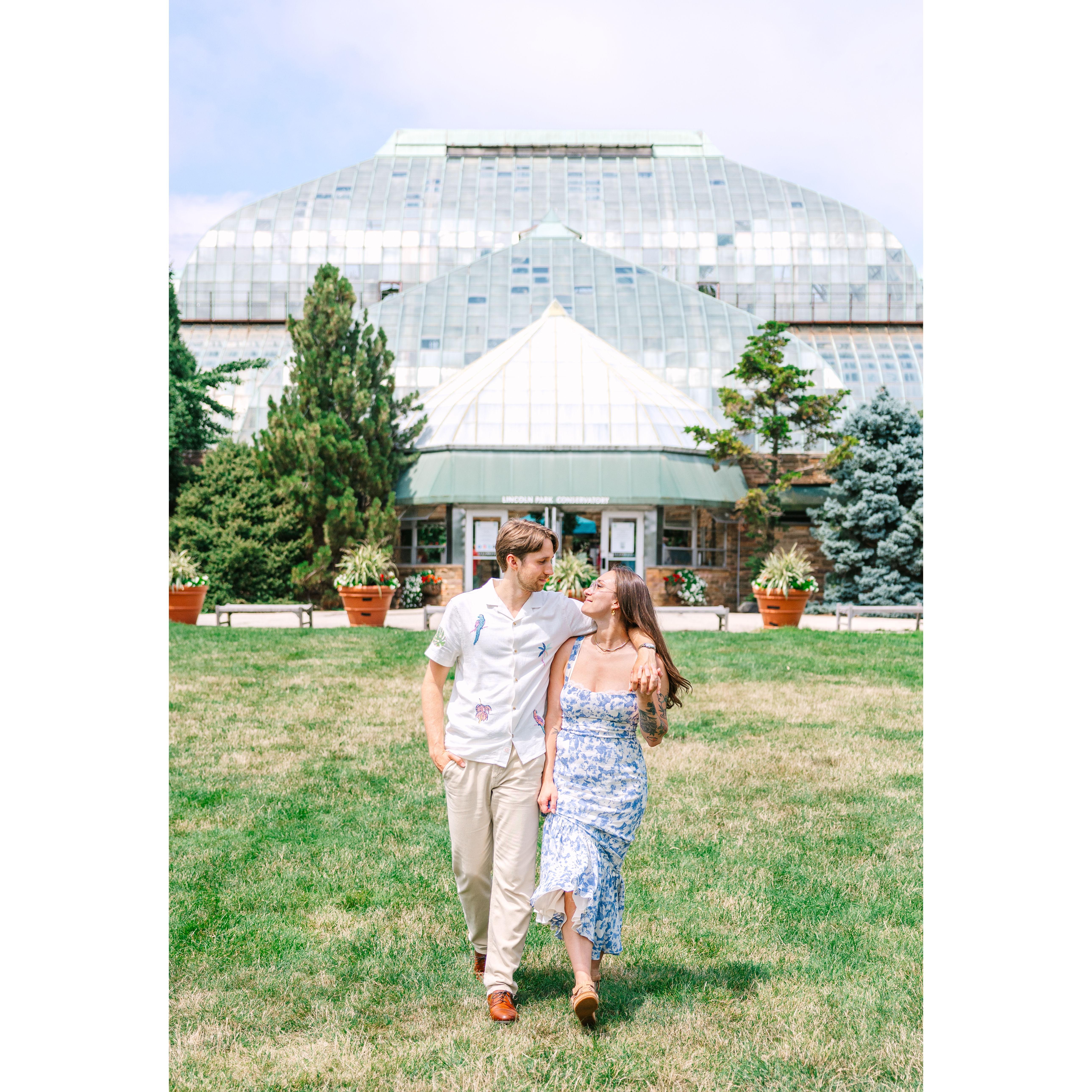 The Lincoln Park Conservatory originally opened in 1877. And after standing for 144 years, the building finally realized its full potential as Rachel and I became engaged within its walls on February 15th, 2022